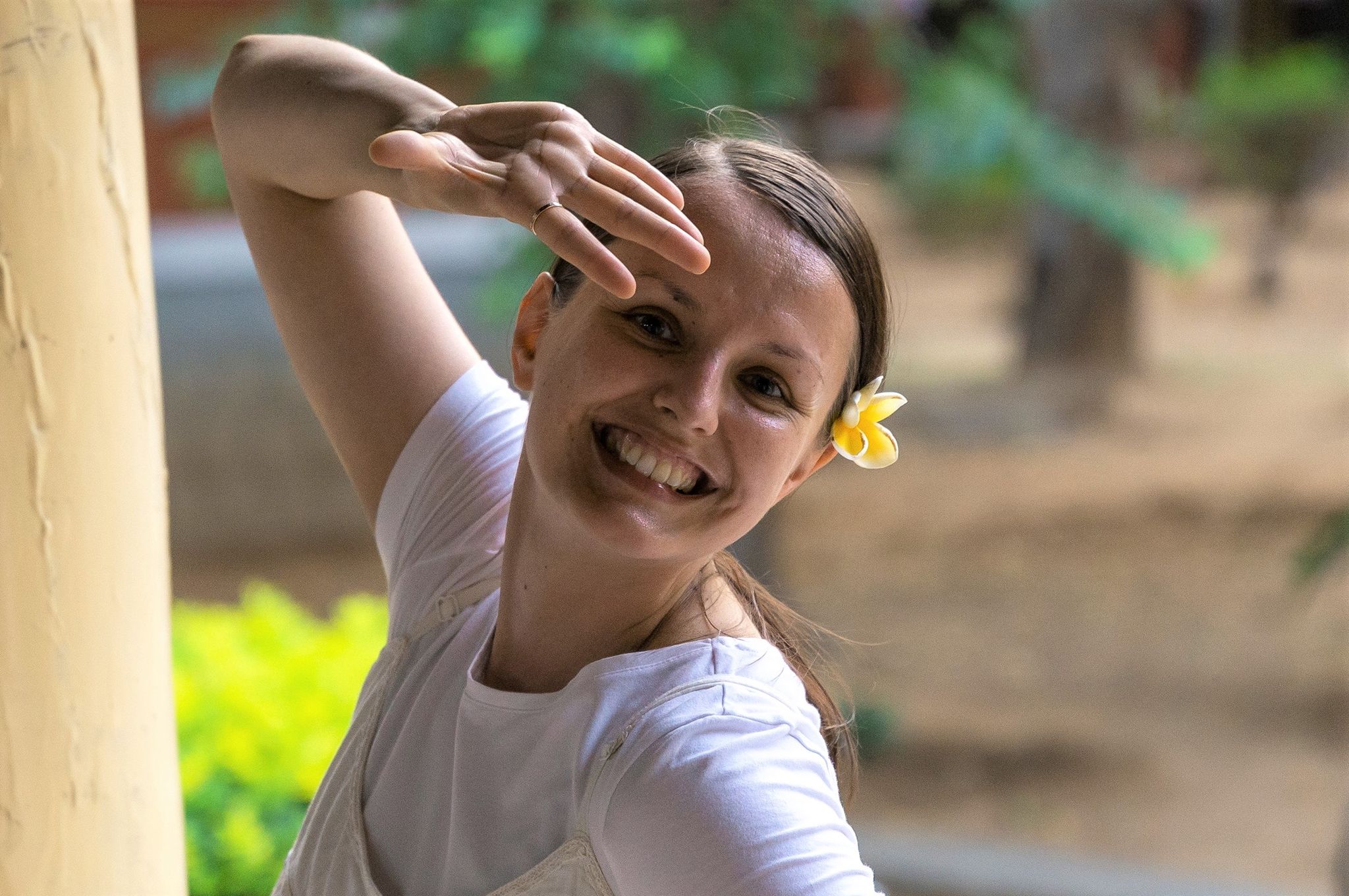 Retreat in India, dancing participant